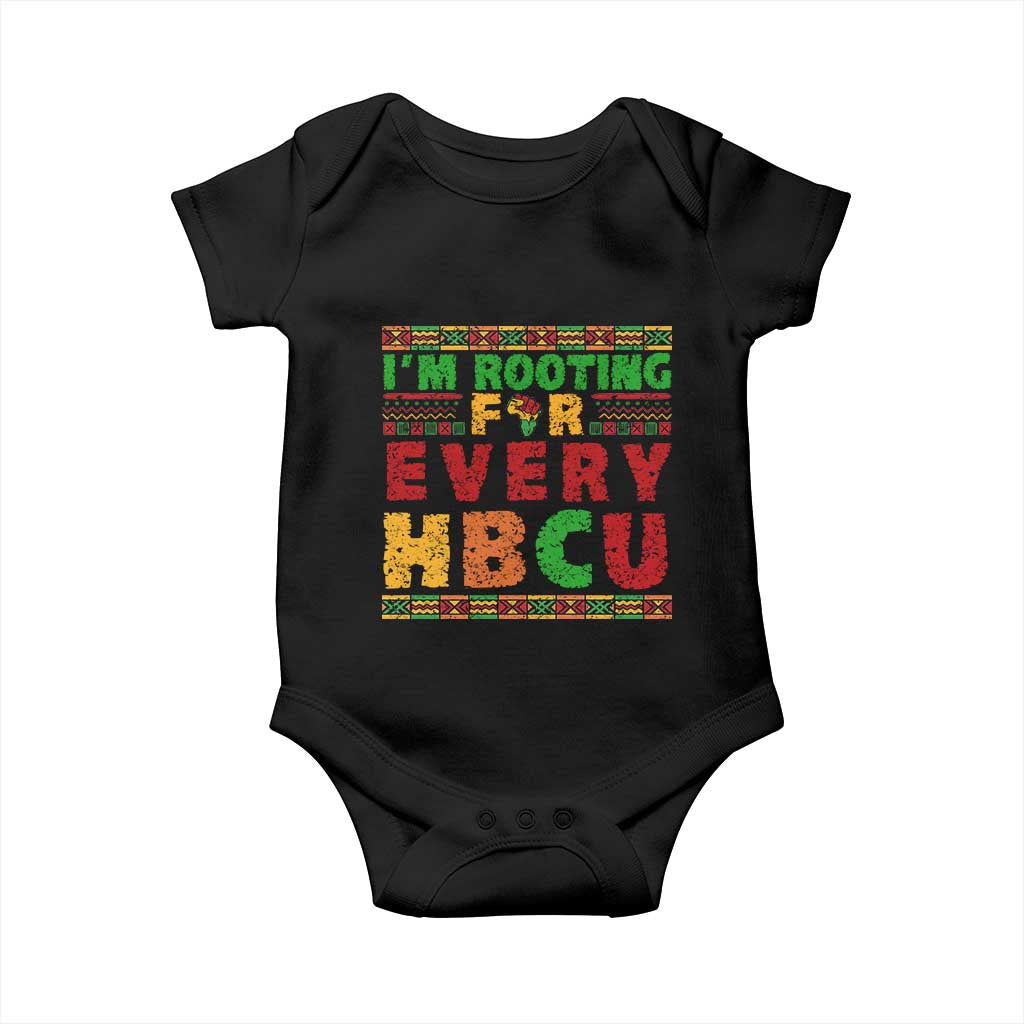 I’m Rooting for Every HBCU Baby Onesie Pan African Pride College Support Statement TS02 Black Print Your Wear