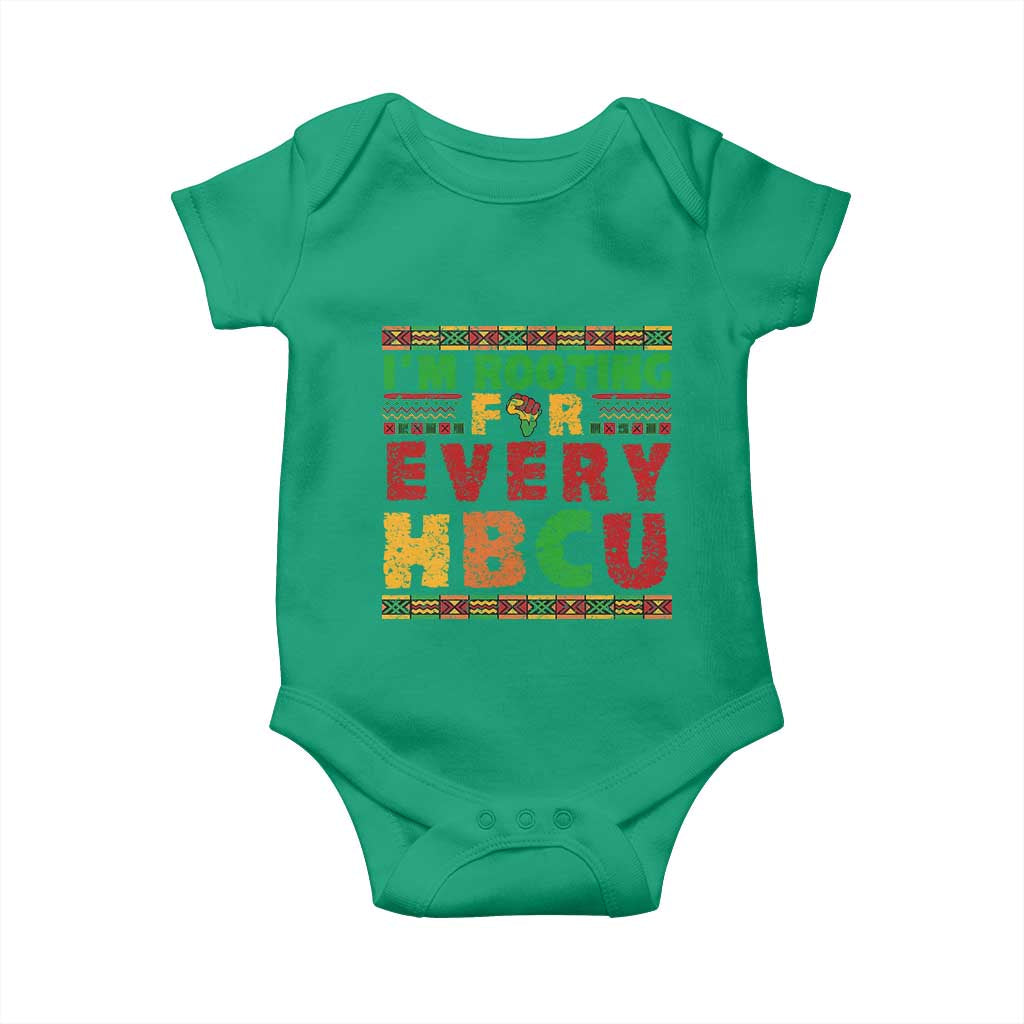 I’m Rooting for Every HBCU Baby Onesie Pan African Pride College Support Statement TS02 Irish Green Print Your Wear