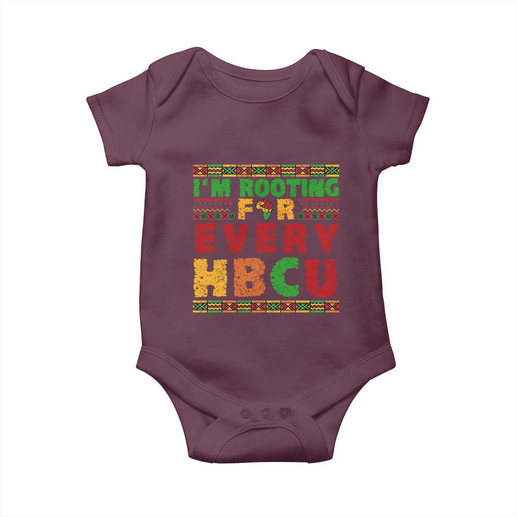 I’m Rooting for Every HBCU Baby Onesie Pan African Pride College Support Statement TS02 Maroon Print Your Wear