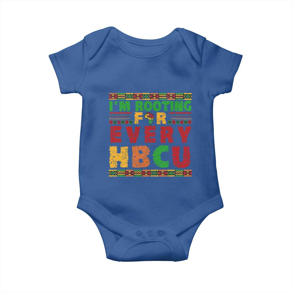 I’m Rooting for Every HBCU Baby Onesie Pan African Pride College Support Statement TS02 Royal Blue Print Your Wear