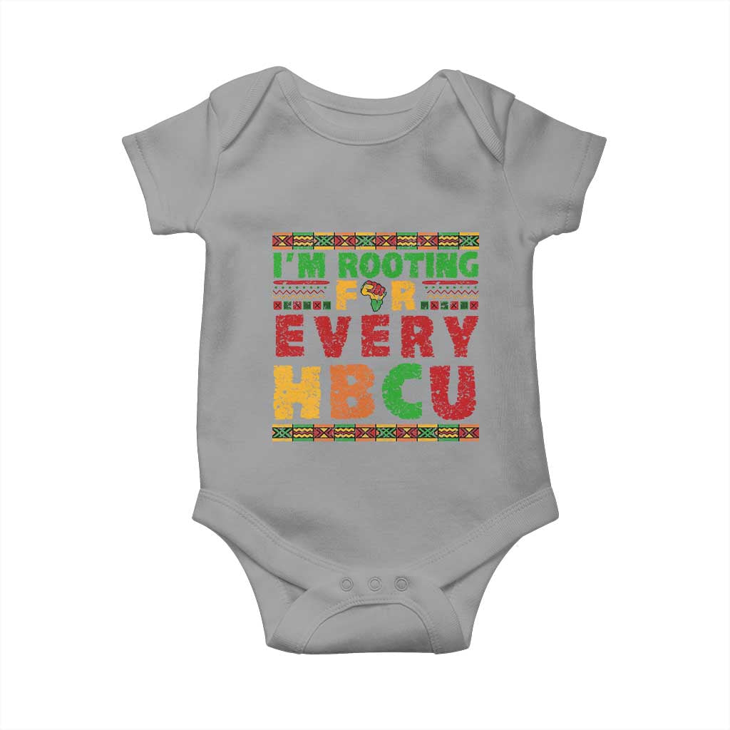 I’m Rooting for Every HBCU Baby Onesie Pan African Pride College Support Statement TS02 Sport Gray Print Your Wear