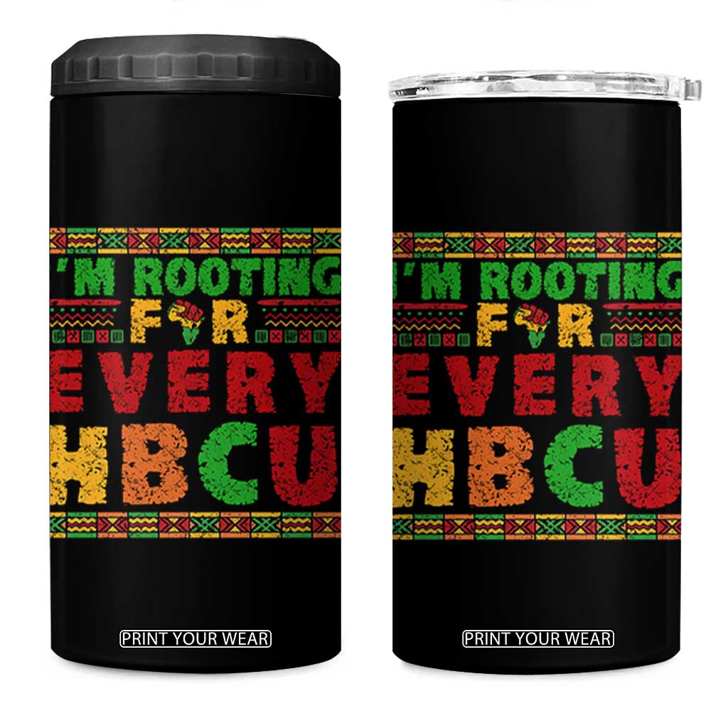 I’m Rooting for Every HBCU 4 in 1 Can Cooler Tumbler Pan African Pride College Support Statement TS02 One Size: 16 oz Black Print Your Wear