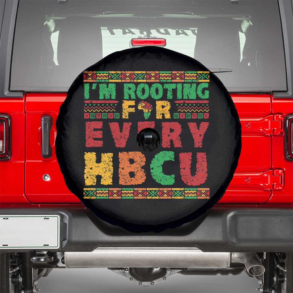 I’m Rooting for Every HBCU Spare Tire Cover Pan African Pride College Support Statement TS02 Black Print Your Wear