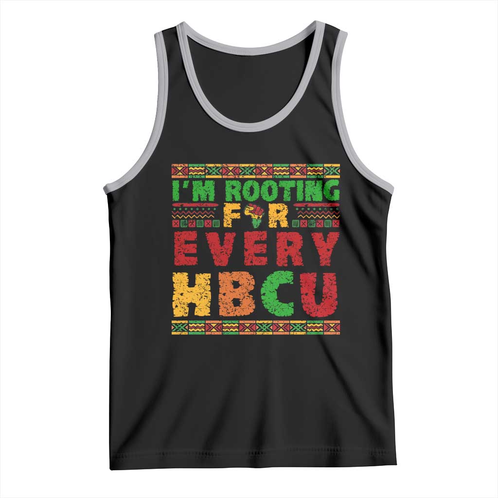 I’m Rooting for Every HBCU Tank Top Pan African Pride College Support Statement TS02 Black Athletic Heather Print Your Wear
