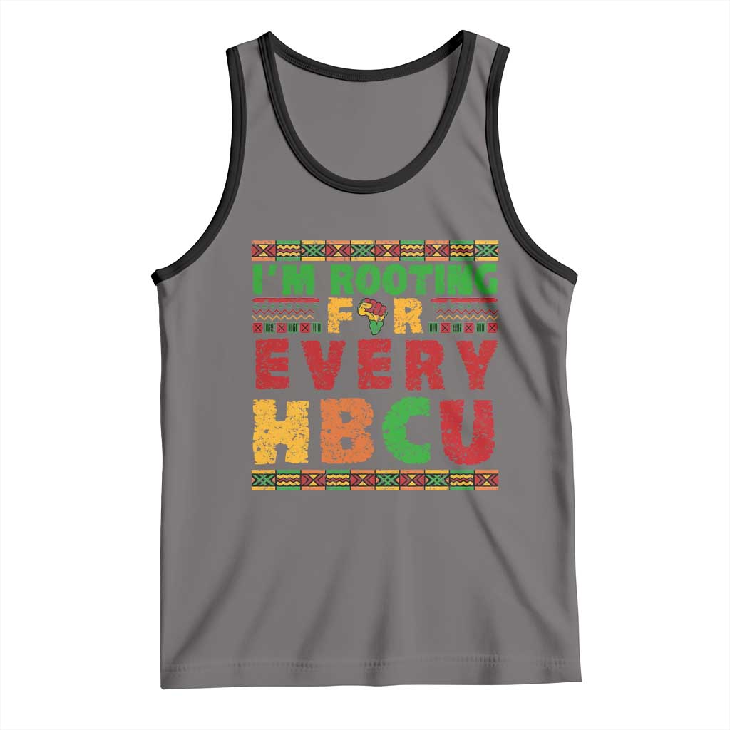 I’m Rooting for Every HBCU Tank Top Pan African Pride College Support Statement TS02 Deep Heather Black Print Your Wear