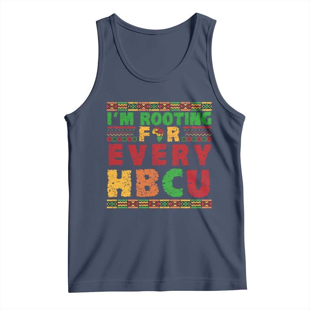 I’m Rooting for Every HBCU Tank Top Pan African Pride College Support Statement TS02 Navy Print Your Wear
