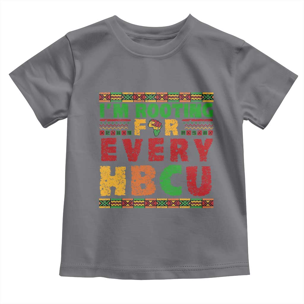I’m Rooting for Every HBCU Toddler T Shirt Pan African Pride College Support Statement TS02 Charcoal Print Your Wear