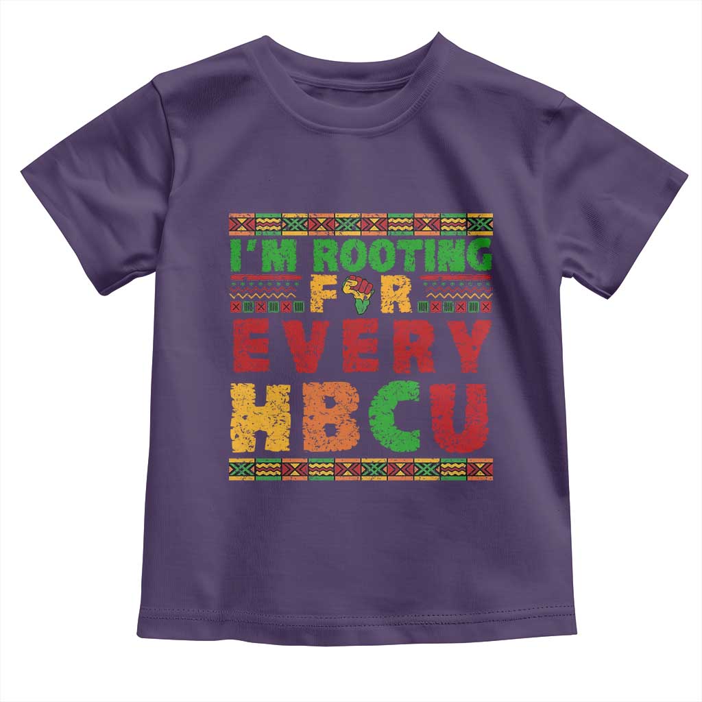 I’m Rooting for Every HBCU Toddler T Shirt Pan African Pride College Support Statement TS02 Purple Print Your Wear