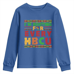I’m Rooting for Every HBCU Youth Sweatshirt Pan African Pride College Support Statement TS02 Royal Blue Print Your Wear