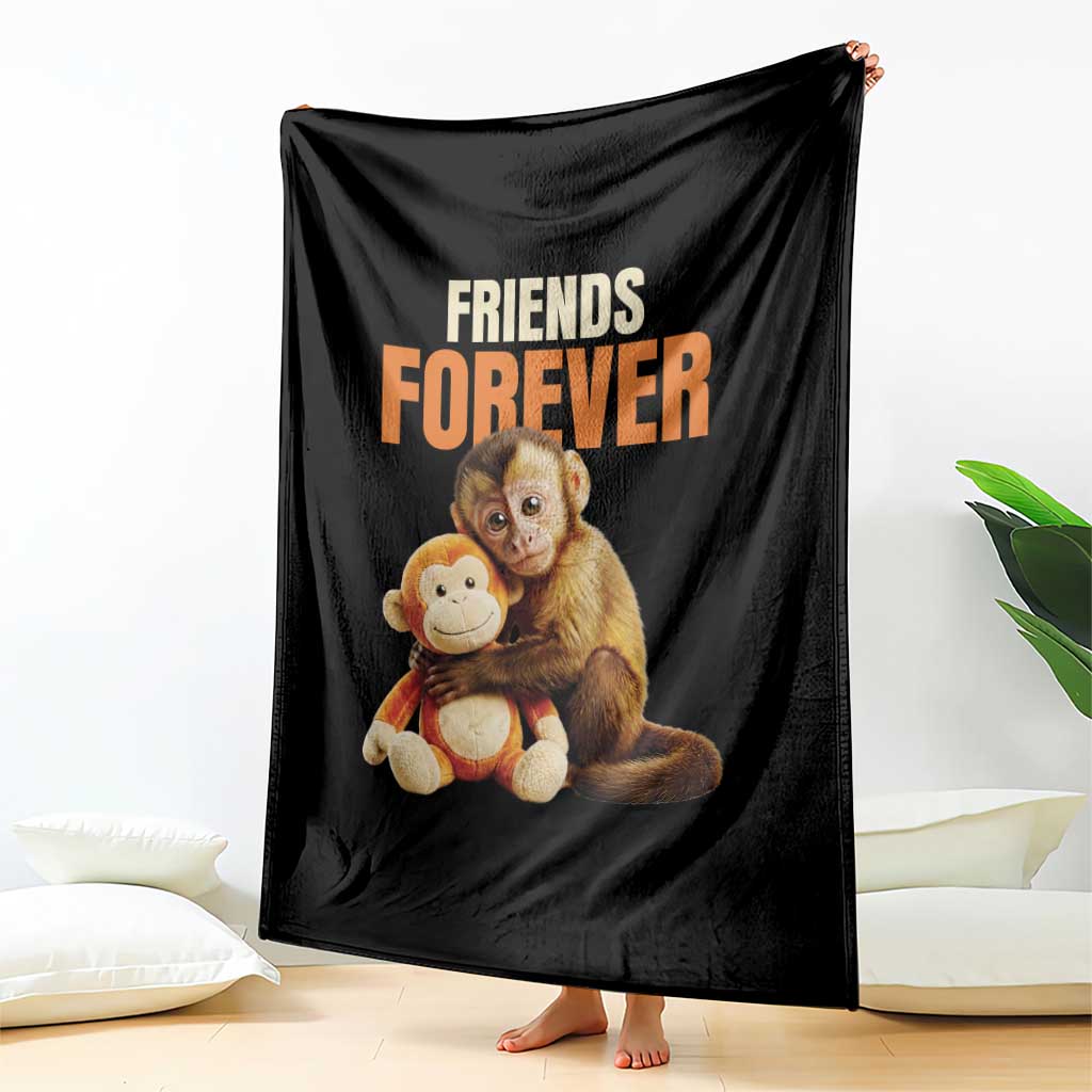 Friends Forever Viral Punch The Monkey Throw Blanket Cute Baby Monkey Hugging Plush Toy Best Friend Gift TS02 Print Your Wear
