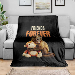 Friends Forever Viral Punch The Monkey Throw Blanket Cute Baby Monkey Hugging Plush Toy Best Friend Gift TS02 Print Your Wear
