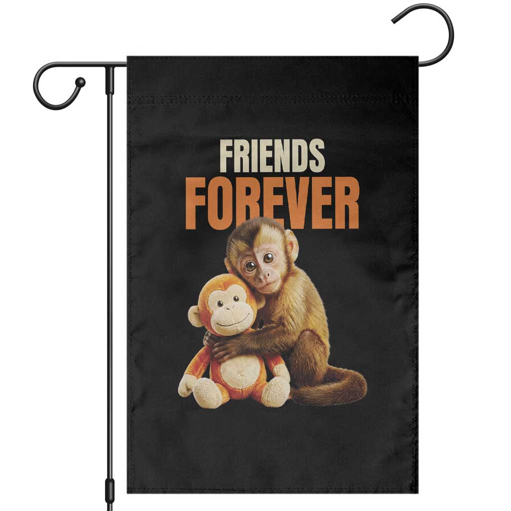 Friends Forever Viral Punch The Monkey Garden Flag Cute Baby Monkey Hugging Plush Toy Best Friend Gift TS02 Black Print Your Wear