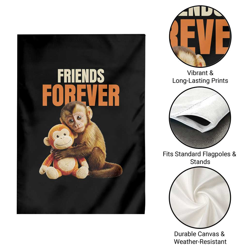 Friends Forever Viral Punch The Monkey Garden Flag Cute Baby Monkey Hugging Plush Toy Best Friend Gift TS02 Print Your Wear