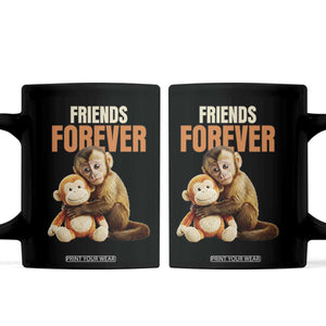 Friends Forever Viral Punch The Monkey Coffee Mug Cute Baby Monkey Hugging Plush Toy Best Friend Gift TS02 Black Print Your Wear