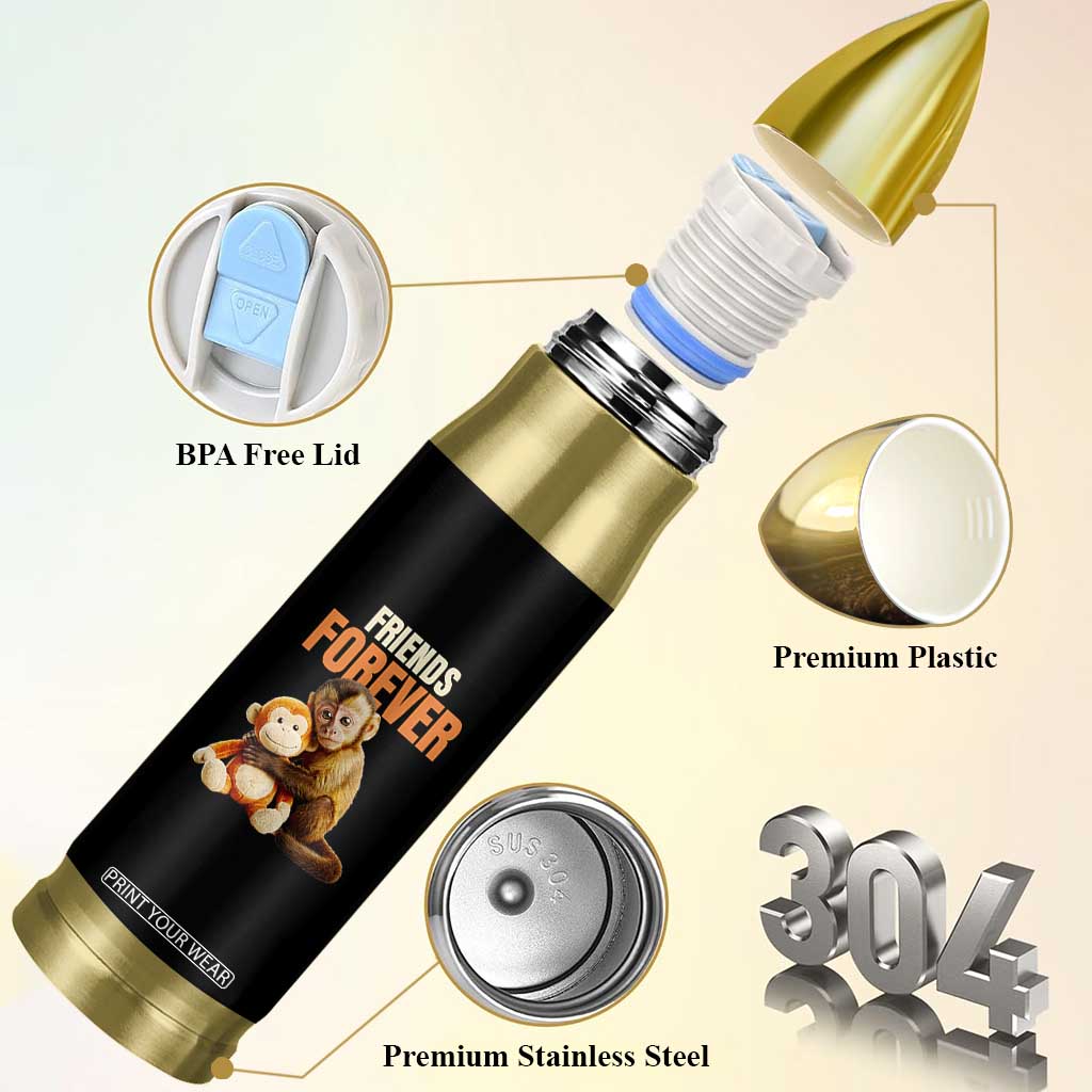 Friends Forever Viral Punch The Monkey Bullet Tumbler Cute Baby Monkey Hugging Plush Toy Best Friend Gift TS02 Print Your Wear