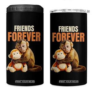 Friends Forever Viral Punch The Monkey 4 in 1 Can Cooler Tumbler Cute Baby Monkey Hugging Plush Toy Best Friend Gift TS02 One Size: 16 oz Black Print Your Wear