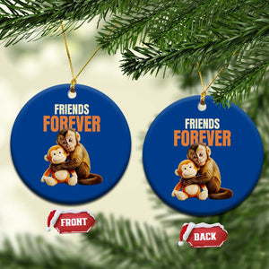 Friends Forever Viral Punch The Monkey Ceramic Ornament Cute Baby Monkey Hugging Plush Toy Best Friend Gift TS02 1pc Blue Print Your Wear