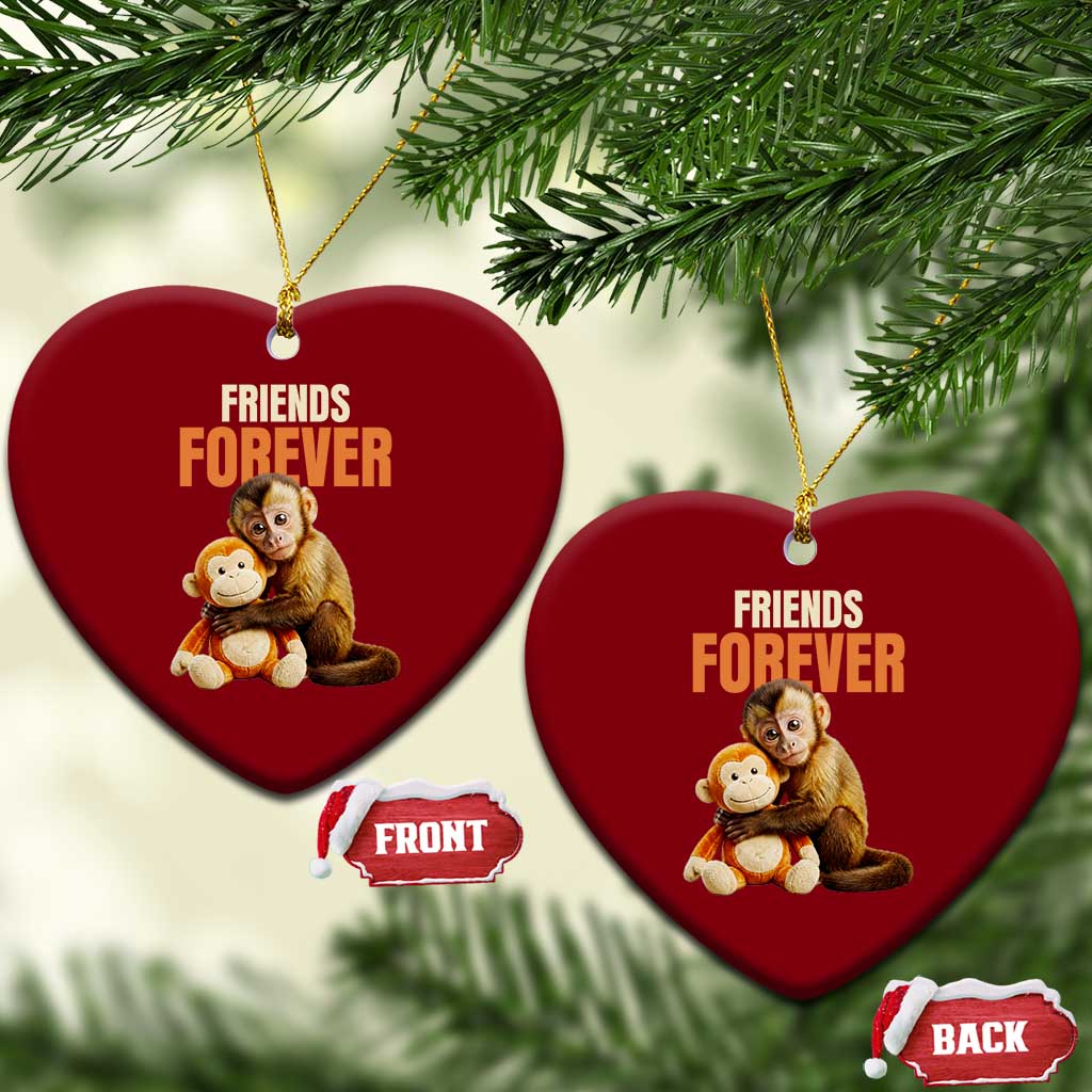 Friends Forever Viral Punch The Monkey Ceramic Ornament Cute Baby Monkey Hugging Plush Toy Best Friend Gift TS02 Print Your Wear