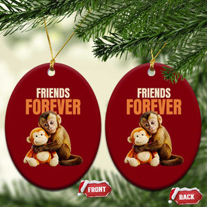 Friends Forever Viral Punch The Monkey Ceramic Ornament Cute Baby Monkey Hugging Plush Toy Best Friend Gift TS02 Print Your Wear