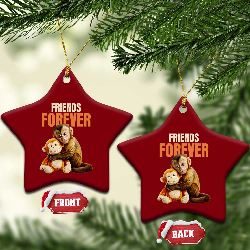 Friends Forever Viral Punch The Monkey Ceramic Ornament Cute Baby Monkey Hugging Plush Toy Best Friend Gift TS02 Print Your Wear