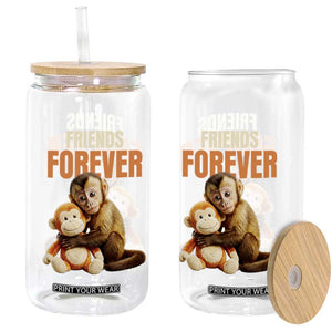 Friends Forever Viral Punch The Monkey Glass Can Cute Baby Monkey Hugging Plush Toy Best Friend Gift TS02 Print Your Wear