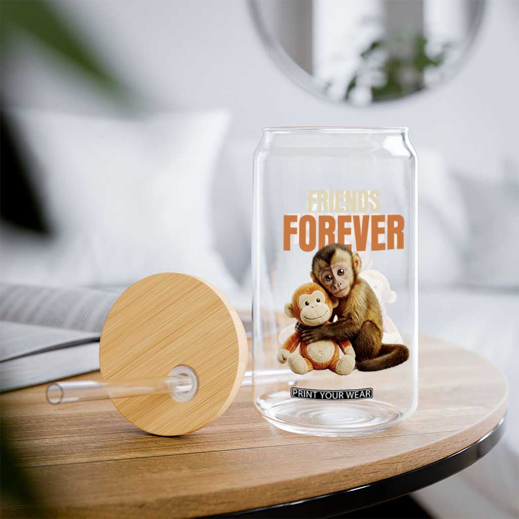 Friends Forever Viral Punch The Monkey Glass Can Cute Baby Monkey Hugging Plush Toy Best Friend Gift TS02 Print Your Wear