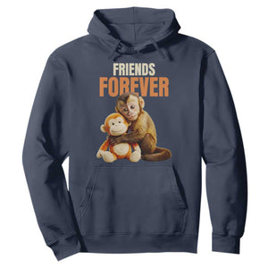 Friends Forever Viral Punch The Monkey Hoodie Cute Baby Monkey Hugging Plush Toy Best Friend Gift TS02 Navy Print Your Wear