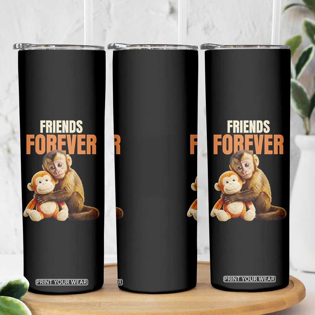 Friends Forever Viral Punch The Monkey Skinny Tumbler Cute Baby Monkey Hugging Plush Toy Best Friend Gift TS02 Print Your Wear