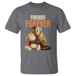 Friends Forever Viral Punch The Monkey T Shirt Cute Baby Monkey Hugging Plush Toy Best Friend Gift TS02 Charcoal Print Your Wear