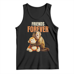 Friends Forever Viral Punch The Monkey Tank Top Cute Baby Monkey Hugging Plush Toy Best Friend Gift TS02 Black Print Your Wear