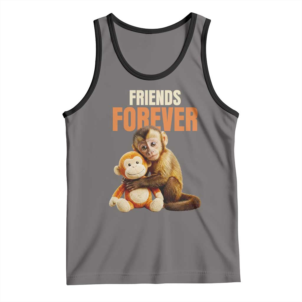Friends Forever Viral Punch The Monkey Tank Top Cute Baby Monkey Hugging Plush Toy Best Friend Gift TS02 Deep Heather Black Print Your Wear