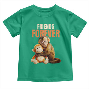Friends Forever Viral Punch The Monkey Toddler T Shirt Cute Baby Monkey Hugging Plush Toy Best Friend Gift TS02 Irish Green Print Your Wear