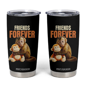 Friends Forever Viral Punch The Monkey Tumbler Cup Cute Baby Monkey Hugging Plush Toy Best Friend Gift TS02 Black Print Your Wear