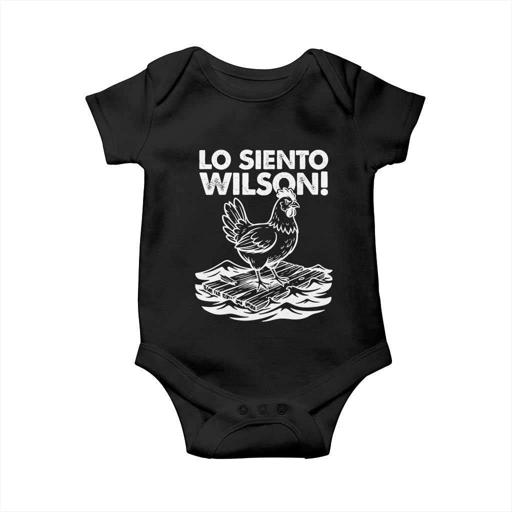 Lo Siento Wilson Funny Chicken Floating Meme Baby Onesie Viral Rooster Spanish Apology Trend TS02 Black Print Your Wear