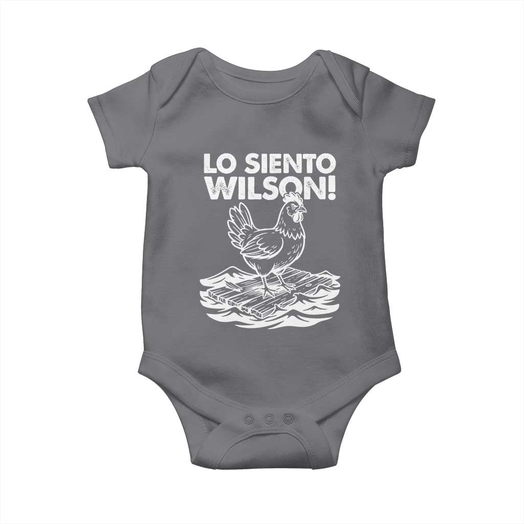 Lo Siento Wilson Funny Chicken Floating Meme Baby Onesie Viral Rooster Spanish Apology Trend TS02 Charcoal Print Your Wear