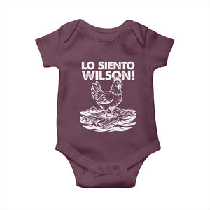 Lo Siento Wilson Funny Chicken Floating Meme Baby Onesie Viral Rooster Spanish Apology Trend TS02 Maroon Print Your Wear