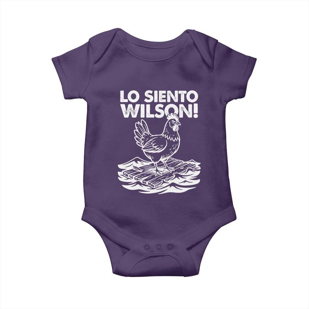 Lo Siento Wilson Funny Chicken Floating Meme Baby Onesie Viral Rooster Spanish Apology Trend TS02 Purple Print Your Wear