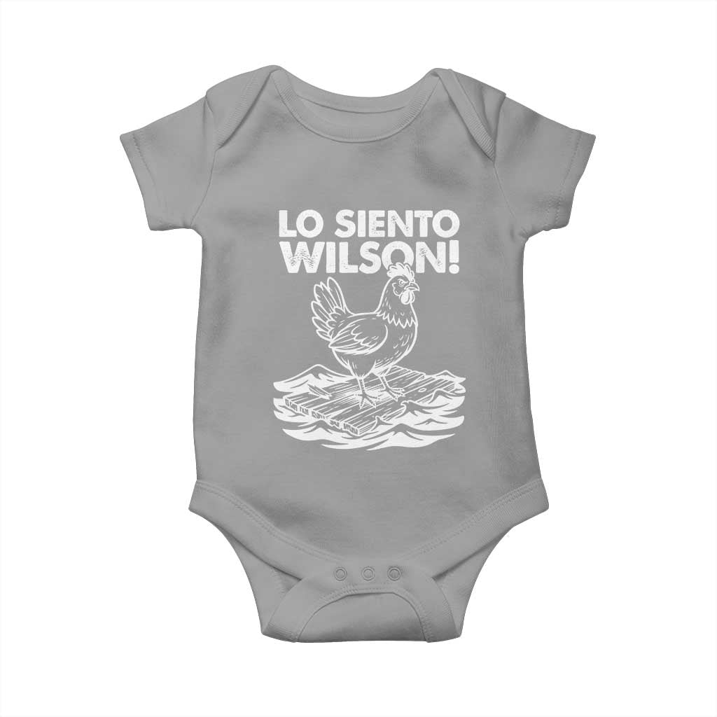 Lo Siento Wilson Funny Chicken Floating Meme Baby Onesie Viral Rooster Spanish Apology Trend TS02 Sport Gray Print Your Wear