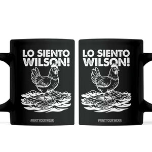 Lo Siento Wilson Funny Chicken Floating Meme Coffee Mug Viral Rooster Spanish Apology Trend TS02 Black Print Your Wear