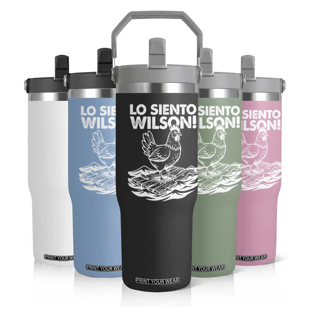 Lo Siento Wilson Funny Chicken Floating Meme Flip Straw Tumbler Viral Rooster Spanish Apology Trend TS02 Print Your Wear