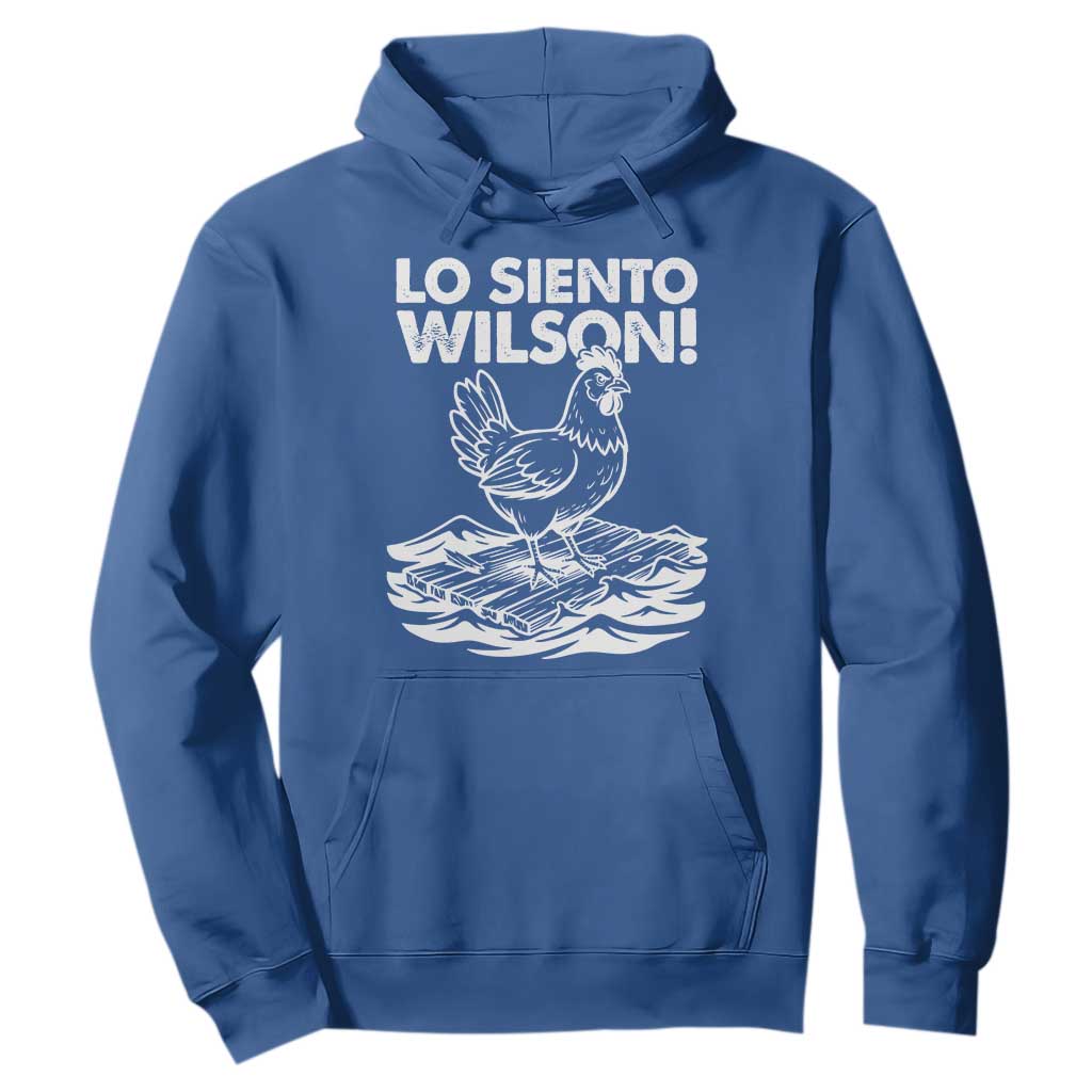 Lo Siento Wilson Funny Chicken Floating Meme Hoodie Viral Rooster Spanish Apology Trend TS02 Royal Blue Print Your Wear
