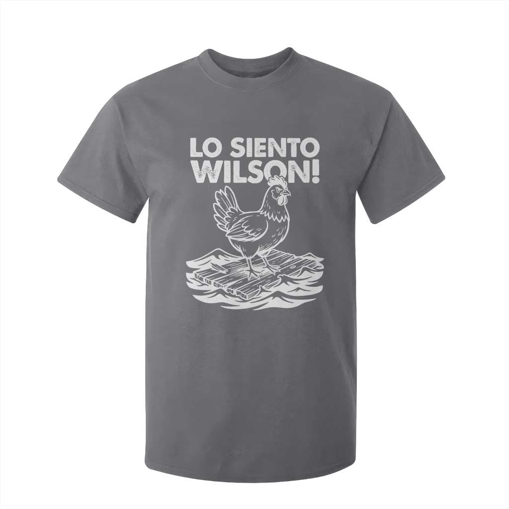 Lo Siento Wilson Funny Chicken Floating Meme T Shirt For Kid Viral Rooster Spanish Apology Trend TS02 Charcoal Print Your Wear