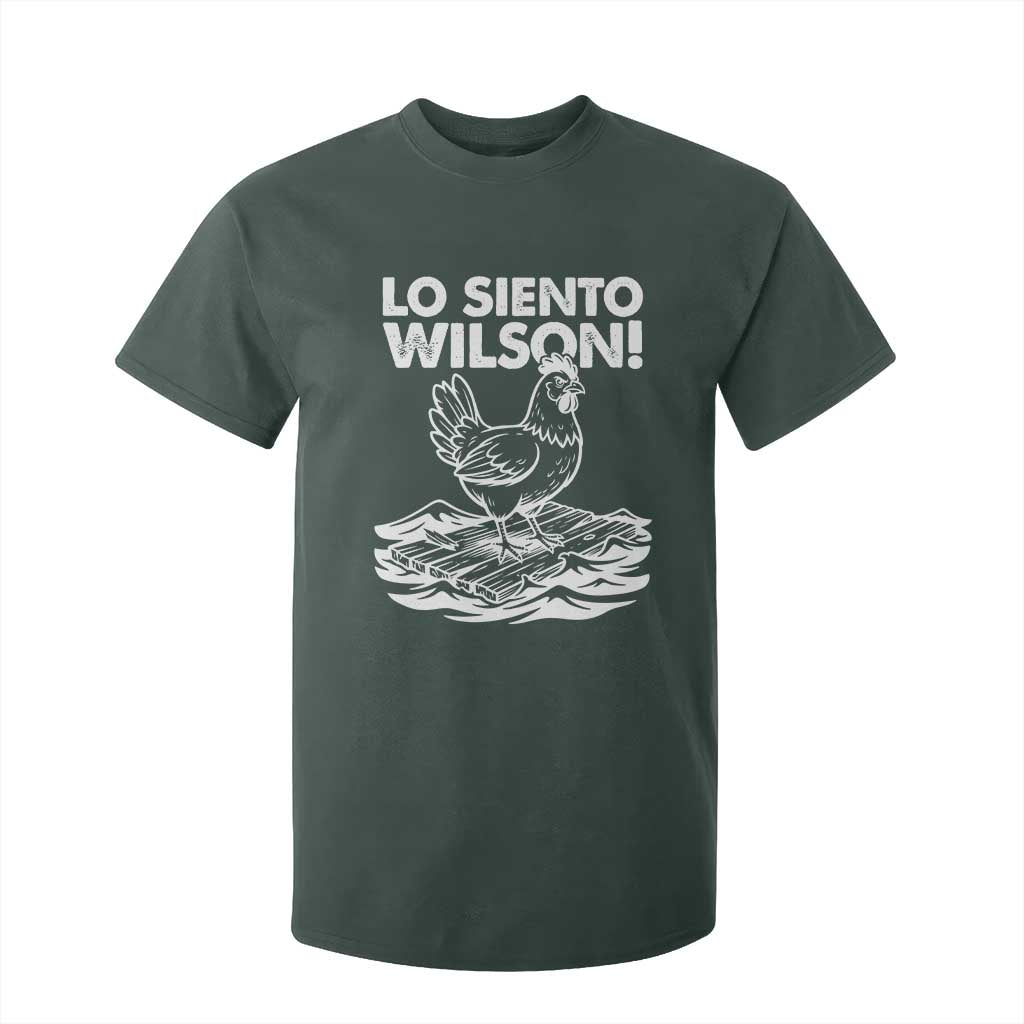 Lo Siento Wilson Funny Chicken Floating Meme T Shirt For Kid Viral Rooster Spanish Apology Trend TS02 Dark Forest Green Print Your Wear
