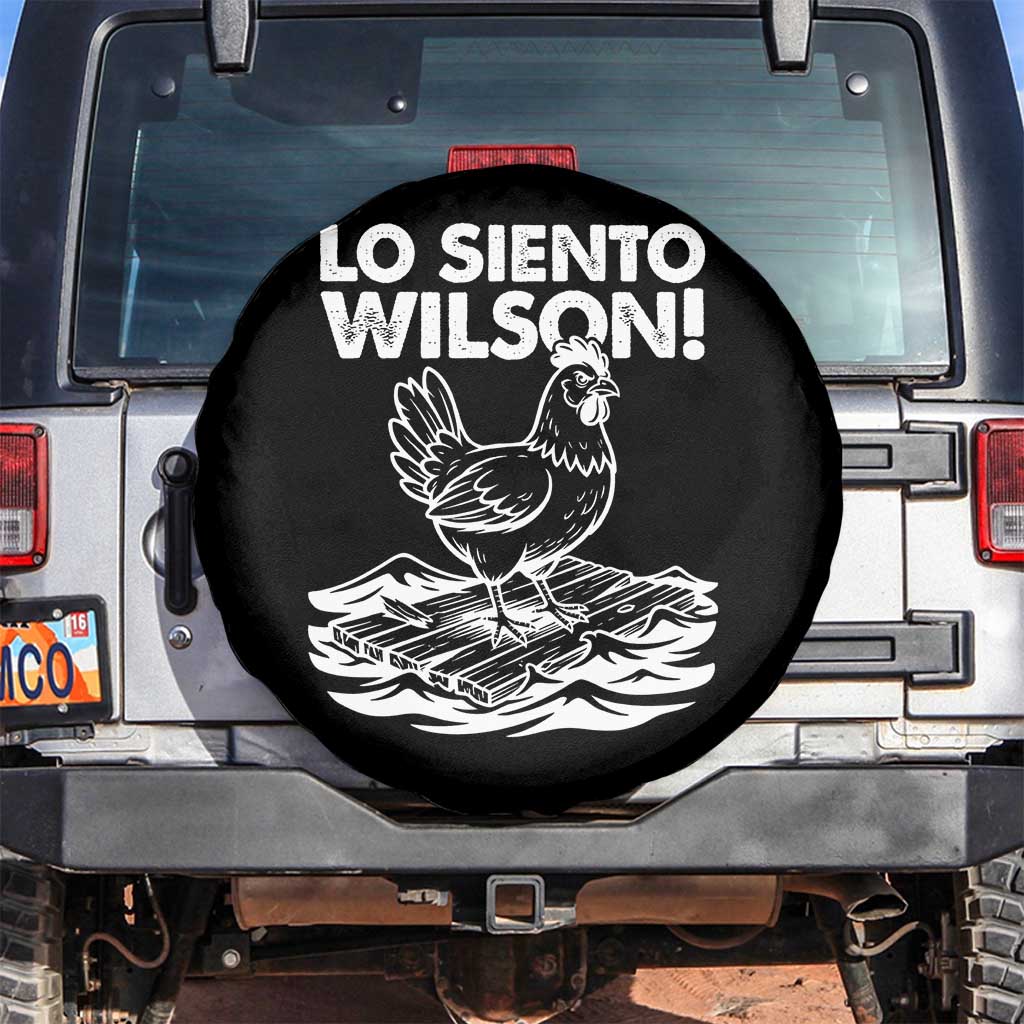 Lo Siento Wilson Funny Chicken Floating Meme Spare Tire Cover Viral Rooster Spanish Apology Trend TS02 No hole Black Print Your Wear