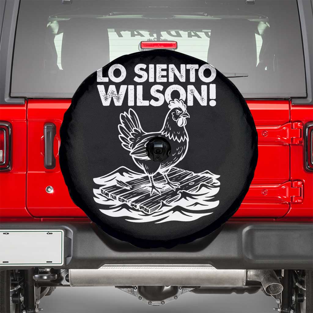 Lo Siento Wilson Funny Chicken Floating Meme Spare Tire Cover Viral Rooster Spanish Apology Trend TS02 Black Print Your Wear