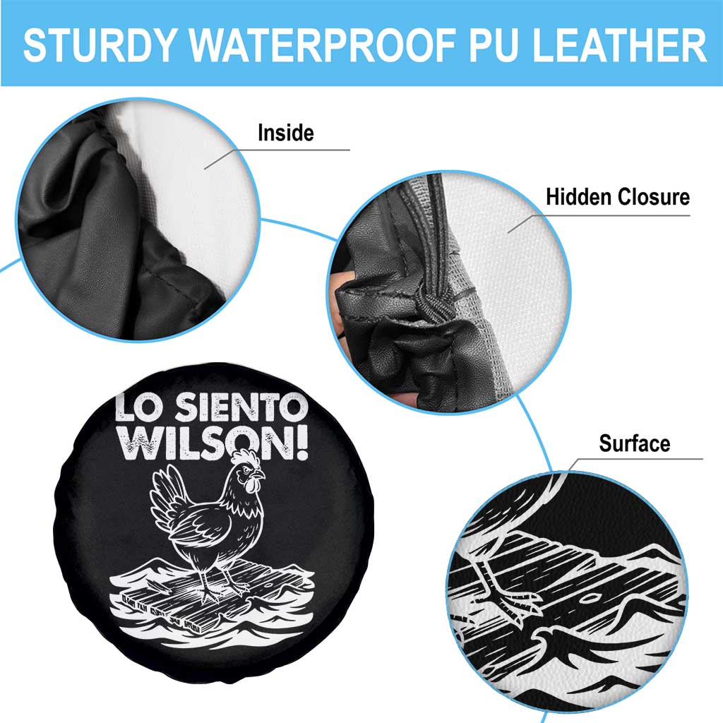 Lo Siento Wilson Funny Chicken Floating Meme Spare Tire Cover Viral Rooster Spanish Apology Trend TS02 Print Your Wear
