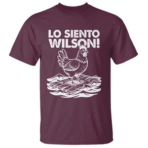 Lo Siento Wilson Funny Chicken Floating Meme T Shirt Viral Rooster Spanish Apology Trend TS02 Maroon Print Your Wear