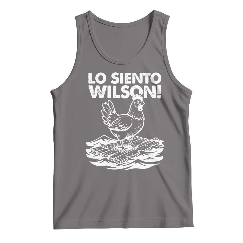 Lo Siento Wilson Funny Chicken Floating Meme Tank Top Viral Rooster Spanish Apology Trend TS02 Deep Heather Print Your Wear