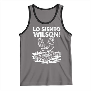 Lo Siento Wilson Funny Chicken Floating Meme Tank Top Viral Rooster Spanish Apology Trend TS02 Deep Heather Black Print Your Wear