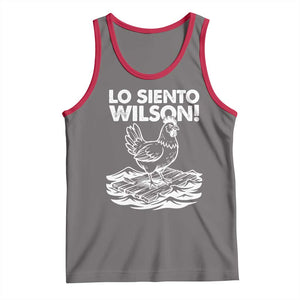 Lo Siento Wilson Funny Chicken Floating Meme Tank Top Viral Rooster Spanish Apology Trend TS02 Deep Heather Red Print Your Wear